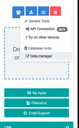 Link to the Data manager