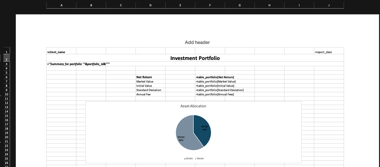 The second sheet of the template